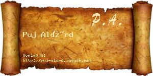 Puj Alárd névjegykártya
